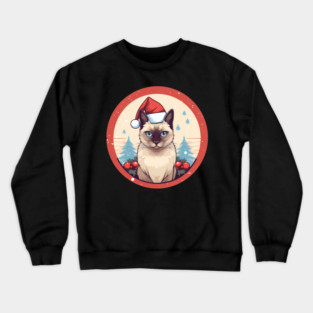 Siamese Cat Xmas, Love Cats Crewneck Sweatshirt