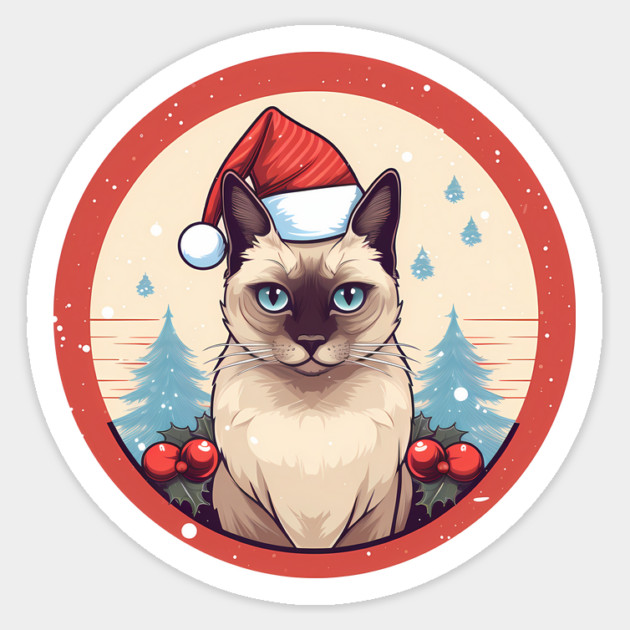 Siamese Cat Xmas, Love Cats Sticker by logiamerch