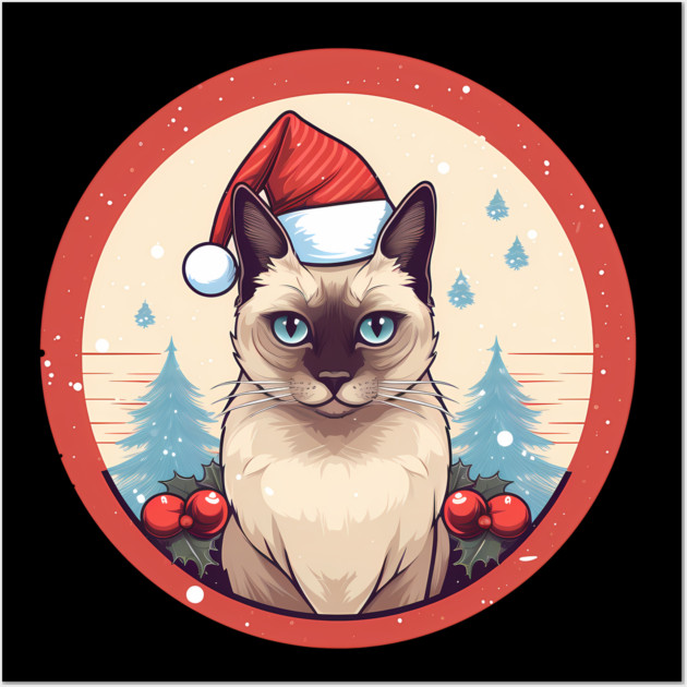 Siamese Cat Xmas, Love Cats Wall Art by logiamerch
