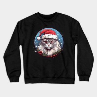 Siberian Cat Xmas, Love Cats Crewneck Sweatshirt