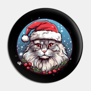 Siberian Cat Xmas, Love Cats Pin