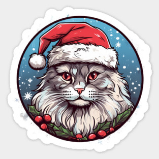Siberian Cat Xmas, Love Cats Sticker
