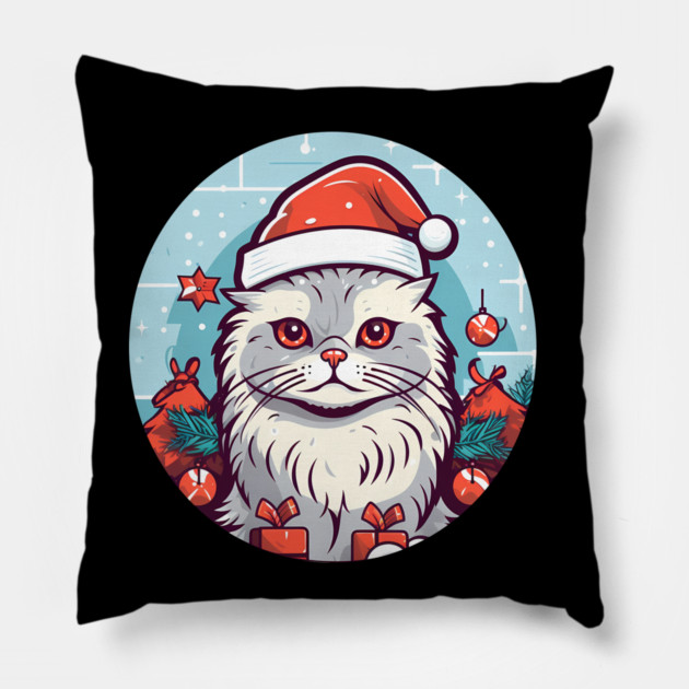 Siberian Cat Xmas, Love Cats Pillow by logiamerch