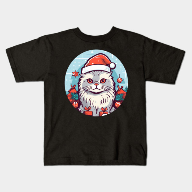 Siberian Cat Xmas, Love Cats Kids T-Shirt by logiamerch