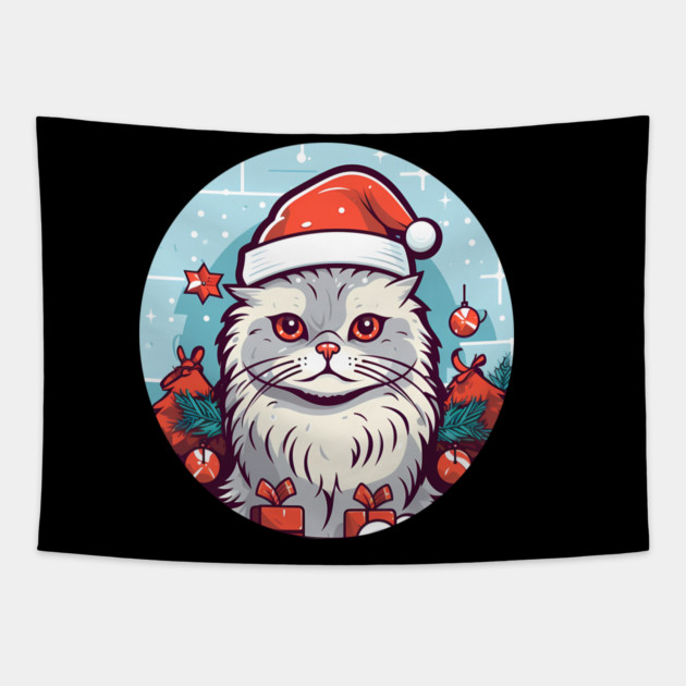 Siberian Cat Xmas, Love Cats Tapestry by logiamerch