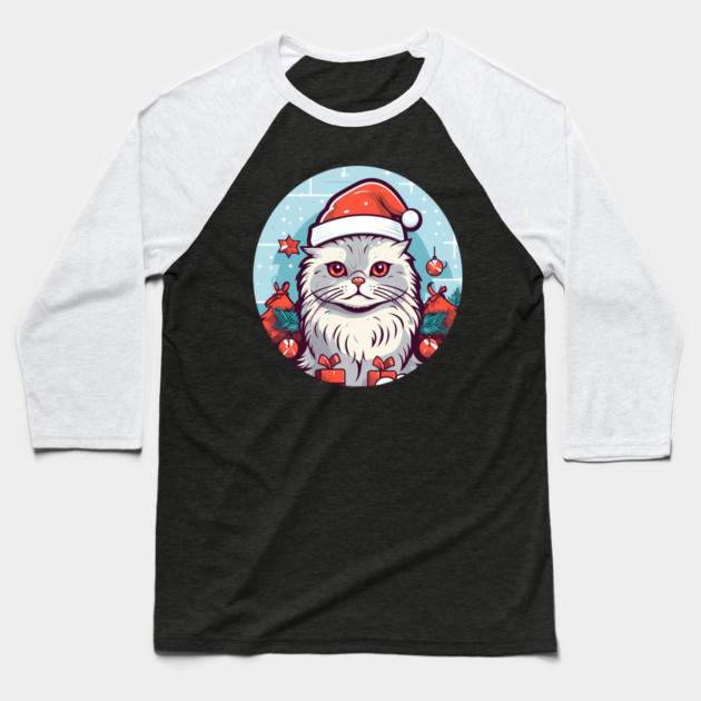 Siberian Cat Xmas, Love Cats Baseball T-Shirt by logiamerch