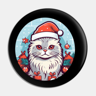 Siberian Cat Xmas, Love Cats Pin