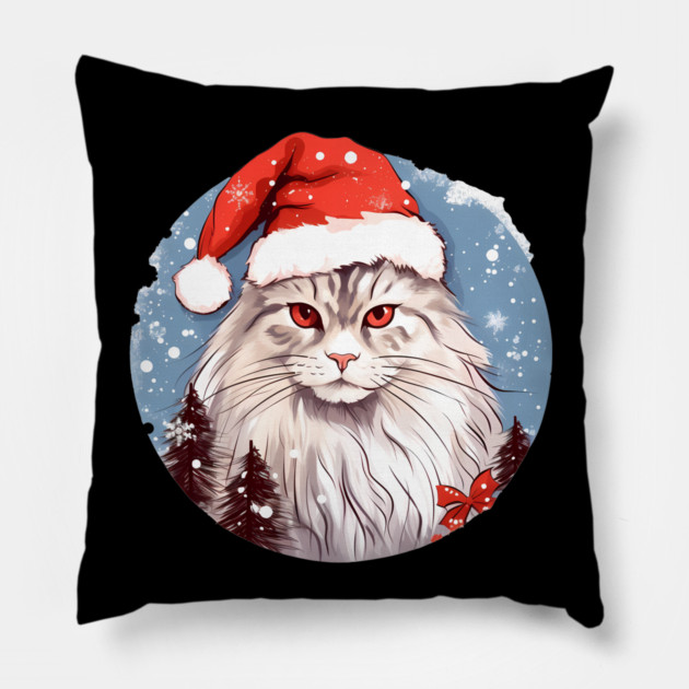Siberian Cat Xmas, Love Cats Pillow by logiamerch