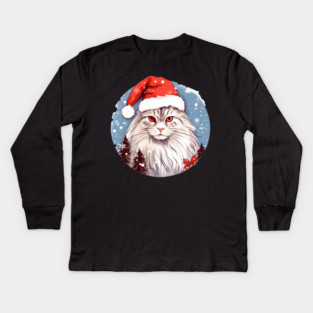 Siberian Cat Xmas, Love Cats Kids Long Sleeve T-Shirt