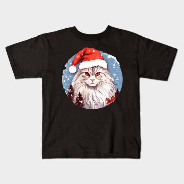 Siberian Cat Xmas, Love Cats Kids T-Shirt by logiamerch