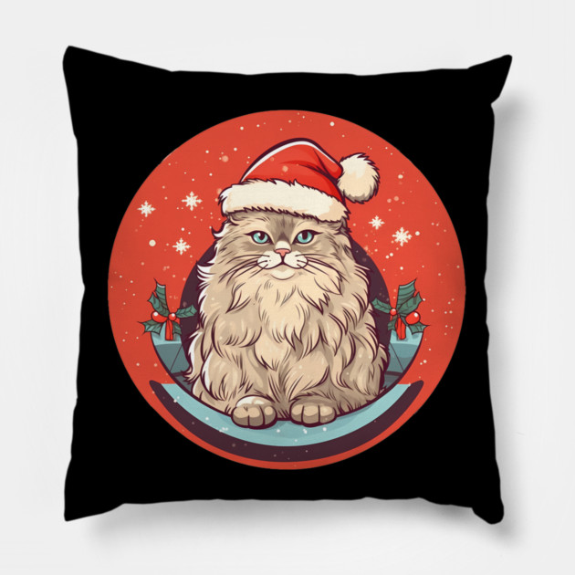 Siberian Cat Xmas, Love Cats Pillow by logiamerch