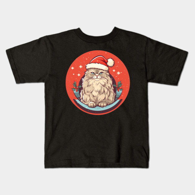Siberian Cat Xmas, Love Cats Kids T-Shirt by logiamerch