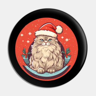 Siberian Cat Xmas, Love Cats Pin
