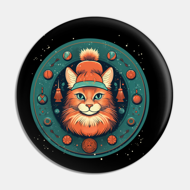 Somali Cat Xmas, Love Cats Pin by logiamerch