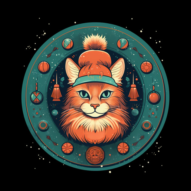 Somali Cat Xmas, Love Cats by logiamerch