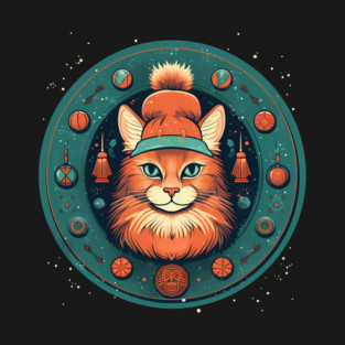 Somali Cat Xmas, Love Cats T-Shirt