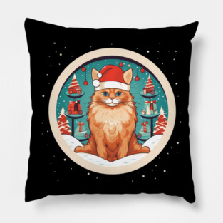Somali Cat Xmas, Love Cats Pillow