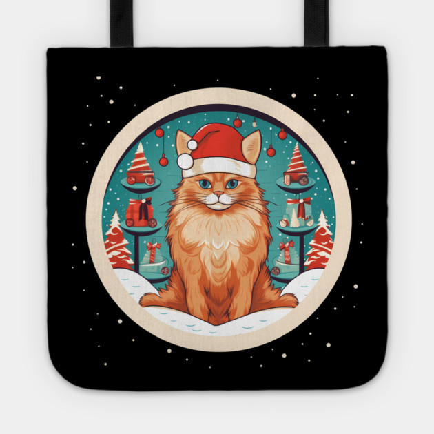 Somali Cat Xmas, Love Cats Tote by logiamerch
