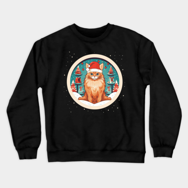 Somali Cat Xmas, Love Cats Crewneck Sweatshirt by logiamerch