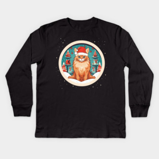 Somali Cat Xmas, Love Cats Kids Long Sleeve T-Shirt