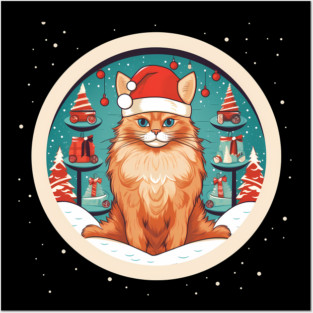 Somali Cat Xmas, Love Cats Posters and Art