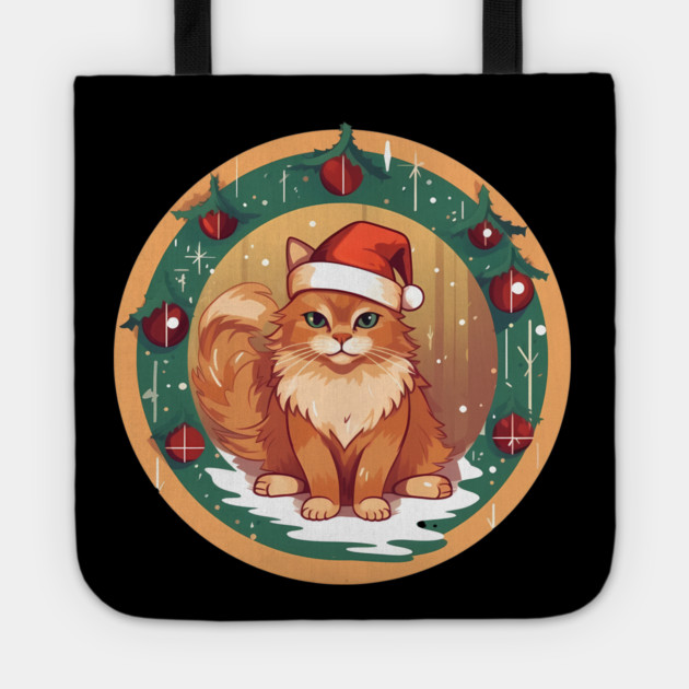 Somali Cat Xmas, Love Cats Tote by logiamerch