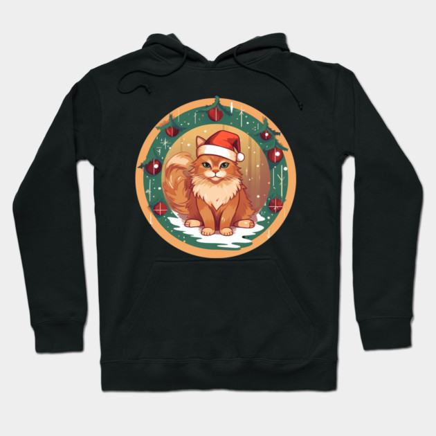 Somali Cat Xmas, Love Cats Hoodie by logiamerch