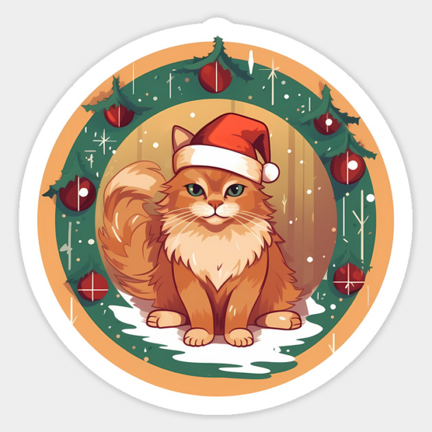 Somali Cat Xmas, Love Cats Sticker by logiamerch