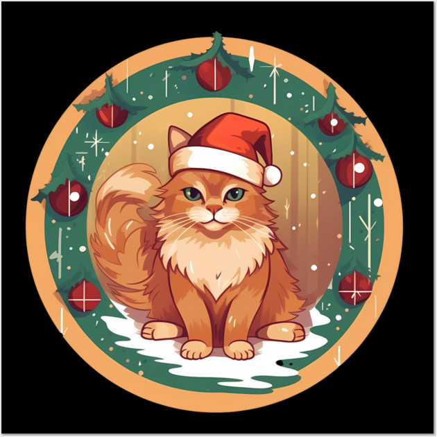 Somali Cat Xmas, Love Cats Wall Art by logiamerch