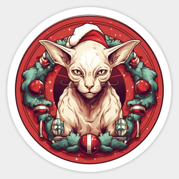Sphynx Cat Xmas, Love Cats Sticker by logiamerch