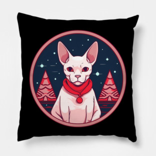 Sphynx Cat Xmas, Love Cats Pillow