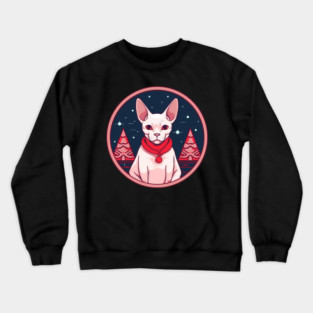 Sphynx Cat Xmas, Love Cats Crewneck Sweatshirt