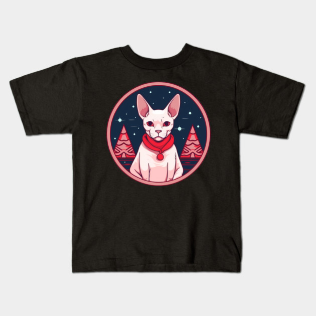 Sphynx Cat Xmas, Love Cats Kids T-Shirt by logiamerch