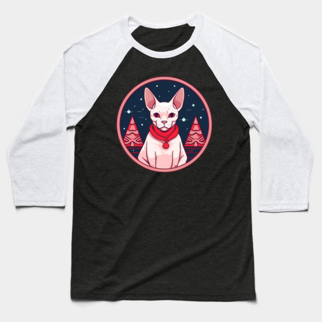 Sphynx Cat Xmas, Love Cats Baseball T-Shirt by logiamerch