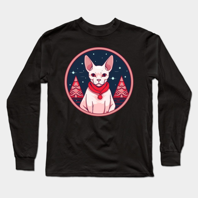 Sphynx Cat Xmas, Love Cats Long Sleeve T-Shirt by logiamerch