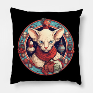 Sphynx Cat Xmas, Love Cats Pillow