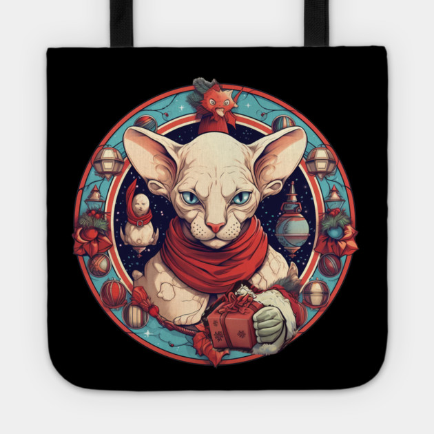 Sphynx Cat Xmas, Love Cats Tote by logiamerch