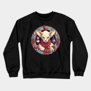 Sphynx Cat Xmas, Love Cats Crewneck Sweatshirt