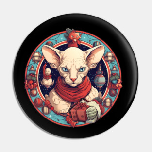 Sphynx Cat Xmas, Love Cats Pin