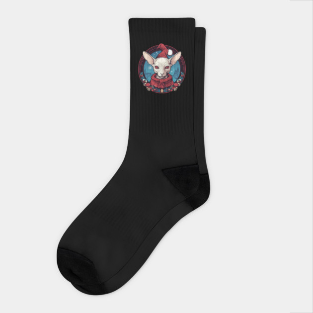 Sphynx Cat Xmas, Love Cats Socks by logiamerch
