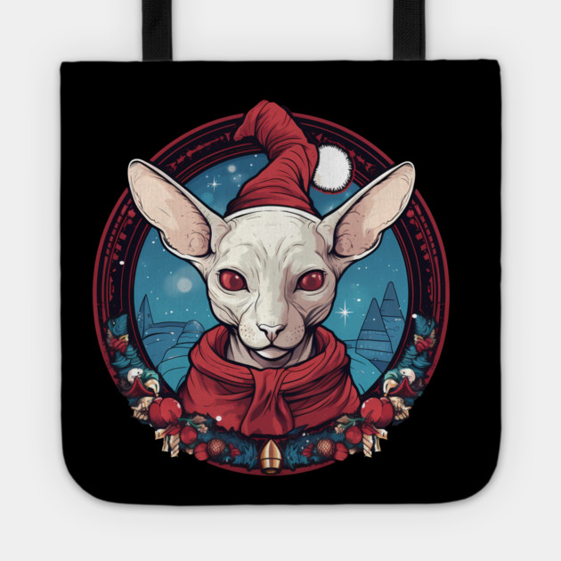Sphynx Cat Xmas, Love Cats Tote by logiamerch