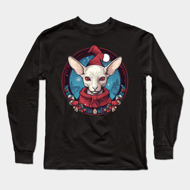 Sphynx Cat Xmas, Love Cats Long Sleeve T-Shirt by logiamerch