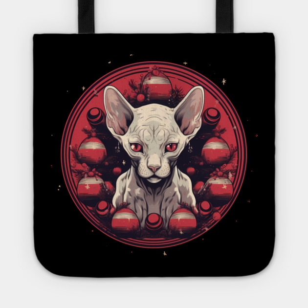 Sphynx Cat Xmas, Love Cats Tote by logiamerch