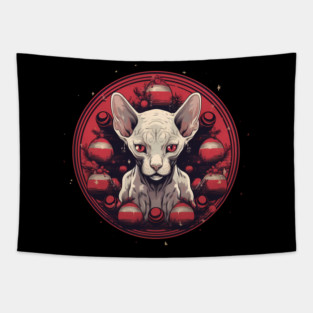 Sphynx Cat Xmas, Love Cats Tapestry