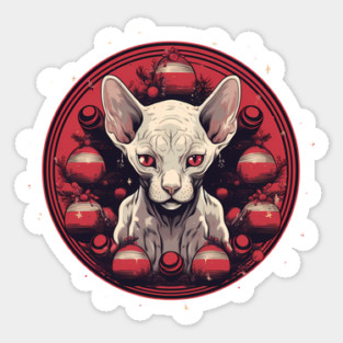 Sphynx Cat Xmas, Love Cats Sticker