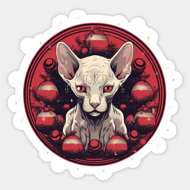 Sphynx Cat Xmas, Love Cats Sticker by logiamerch