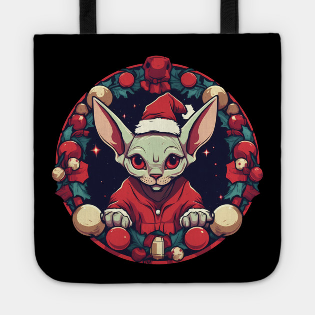 Sphynx Cat Xmas, Love Cats Tote by logiamerch