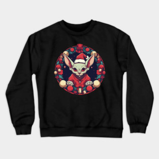 Sphynx Cat Xmas, Love Cats Crewneck Sweatshirt