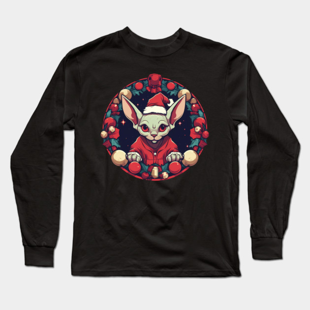Sphynx Cat Xmas, Love Cats Long Sleeve T-Shirt by logiamerch