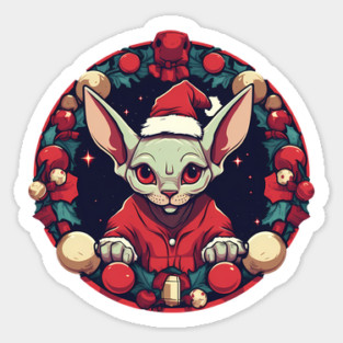 Sphynx Cat Xmas, Love Cats Sticker